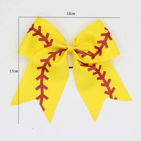 Coleteros Grandes con Lazo de Cinta Grosgrain de Béisbol y Sóftbol Gomas Elásticas para el Pelo para Niñas Animadoras Accesorios para el Cabello