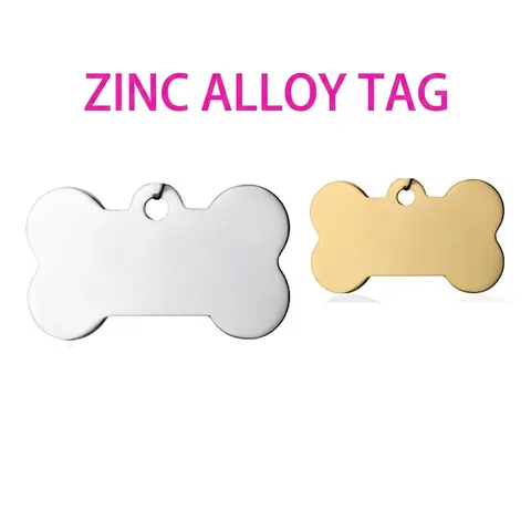 Hundemarke Aus Zinklegierung In Knochenform Polierte Metall Id Marke Für Hundehalsband Zubehör Schmuck Geschenk Mittel