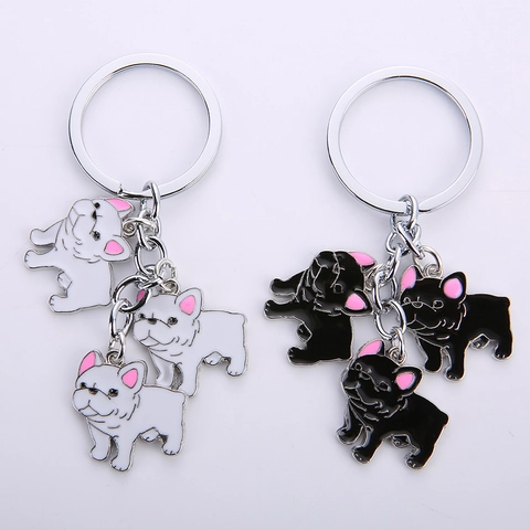 Cartoon Hund Emaille Metall Schlüsselanhänger Süß Corgi Bulldogge Pudel Husky Anhänger Schlüsselring Haustier Liebhaber Geschenk