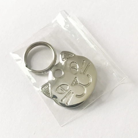 Metal Cat Head Shape Pet ID Tag Anti-Lost Identification Necklace Pendant For Cats Dogs Kitten Puppy Accessories