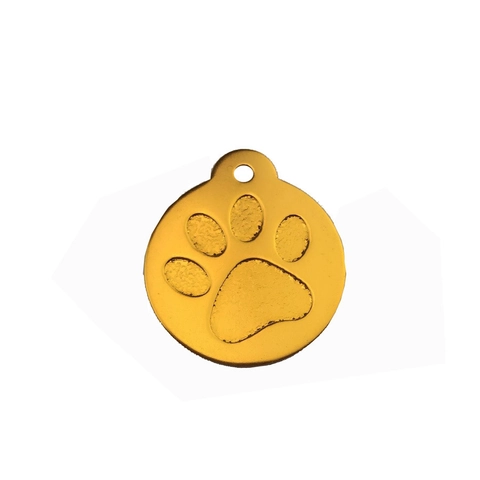 Placa de Identidad Redonda Aleación Huella Pata Perro Colgante Anti-perdida para Collares Perros Gatos Accesorios Mascotas