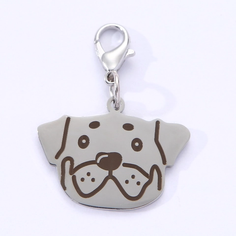 Stainless Steel Pet ID Tag Keychain Pendant For Dogs Cartoon Animal Shape Breed Name Plate Accessory Personalized Dog Tag