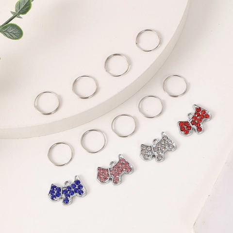 Medaglietta Identificativa per Animali in Lega Con Strass a Forma di Osso e Cane Ciondolo Anti-smarrimento per Collare Cane