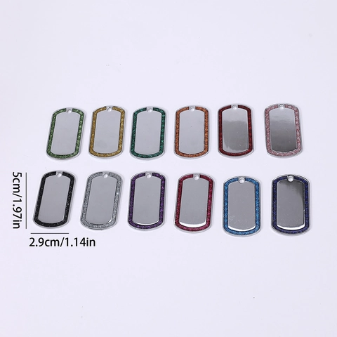 Zinc Alloy Blank Pet ID Tag For Dogs Glitter Edge Anti-Lost Dog Name Tag DIY Pendant Accessories Daily Use Pet Supplies