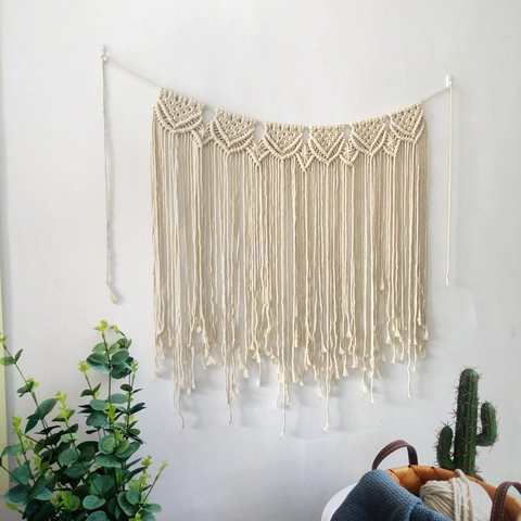 Bohemian Hand-Woven Cotton Macrame Wall Hanging Tapestry Large Tassel Nordic Decorative Background Home Wedding Party