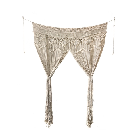 Tenture Murale en Macramé de Coton Tissée à la Main Bohème Grand Gland Tapisserie Boho Mariage Toile de Fond Rideau de Porte