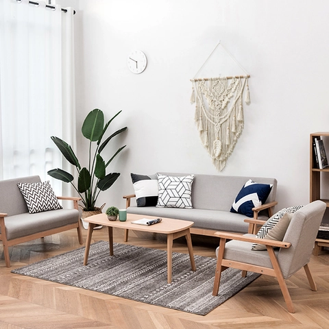 Bohemian Hand Woven Macrame Wall Hanging Tapestry With Wood Stick Cotton Rope Tassel Geometric Art For Home Bedroom Decor