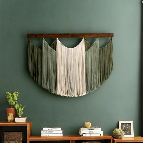 Hand-Woven Cotton Macrame Wall Hanging Large Bohemian Tapestry With Tassels Nordic Decorative Wall Art For Home Living Room