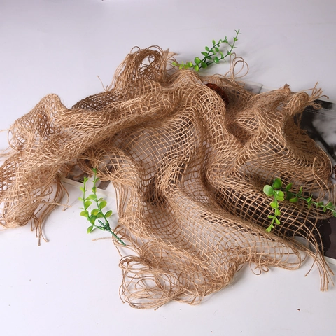 Natural Jute Mesh Cloth Handwoven Hemp Rope Mat Background Prop For Newborn Photography DIY Decorative Grid Fabric Nordic Style