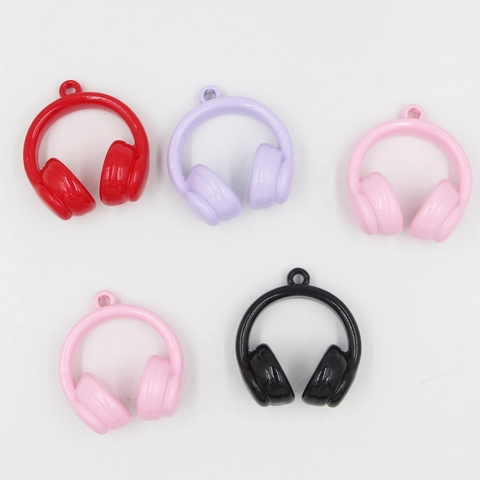 Portachiavi in Resina a Forma di Mini Cuffie alla Moda Ciondolo per Borsa Ciondolo per Auricolari a Cartone Animato per Zaino da Studente Gioielli Regalo