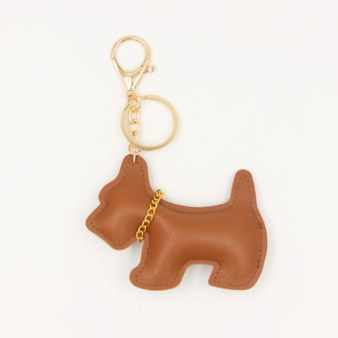 Simpatico Portachiavi in Pelle PU a Forma di Scottish Terrier Cane per Donna Moda Ciondolo Borsa Catena d'Oro Portachiavi Auto