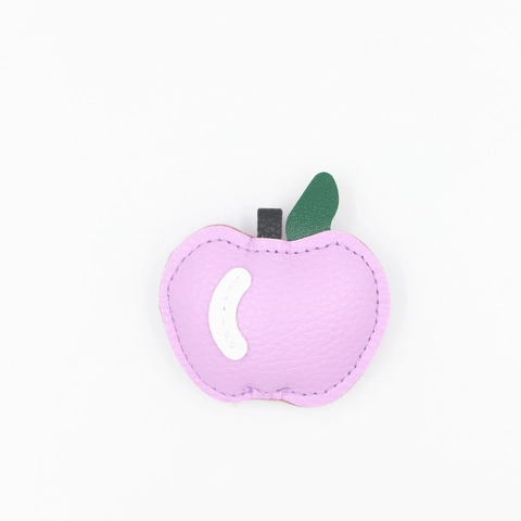 Cartoon Süß 3D Apfel PU Leder Schlüsselanhänger Tasche Anhänger Litschitextur Heiligabend Frucht Deko Schlüsselring Geschenk