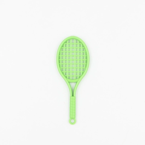 Mini Tennis Racket Keychain Plastic Sporty Bag Charm Colorful Mesh Model For Sports Fans Decoration Accessory Gift