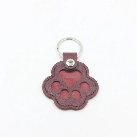 Llavero de Cuero Creativo con Pata de Gato Colgante de Bolso con Huella de Animal de Dibujos Animados para Tarjetas
