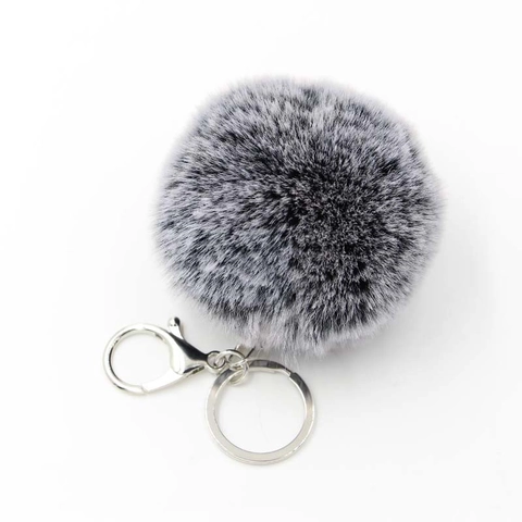 Moda Portachiavi Pompon in Pelliccia Sintetica Sfumata Morbido Peluche di Poliestere Portachiavi per Borsa da Donna Pendente per Auto