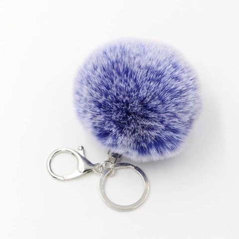 Moda Portachiavi Pompon in Pelliccia Sintetica Sfumata Morbido Peluche di Poliestere Portachiavi per Borsa da Donna Pendente per Auto