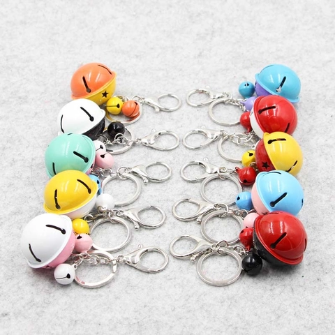 Cartoon Splicing Metalen Bel Sleutelhanger Kleurrijke Holle Ster Moffellak Bel Hanger Accessoires Voor Tas Sleutels Cadeau Unisex