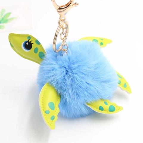 Simpatico Portachiavi a Forma di Tartaruga Marina in Peluche Morbido Ciondolo per Borsa Animale in Ecopelliccia Regalo Donna