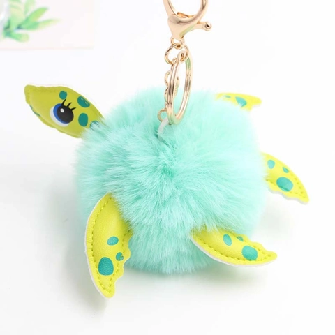 Simpatico Portachiavi a Forma di Tartaruga Marina in Peluche Morbido Ciondolo per Borsa Animale in Ecopelliccia Regalo Donna