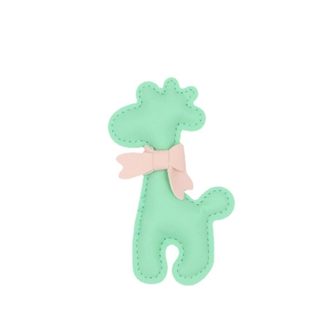 Cute Cartoon Giraffe PU Leather Bag Charm Phone Case Strap With Bowknot Handmade Stitching Hanging Decoration For Women Girls