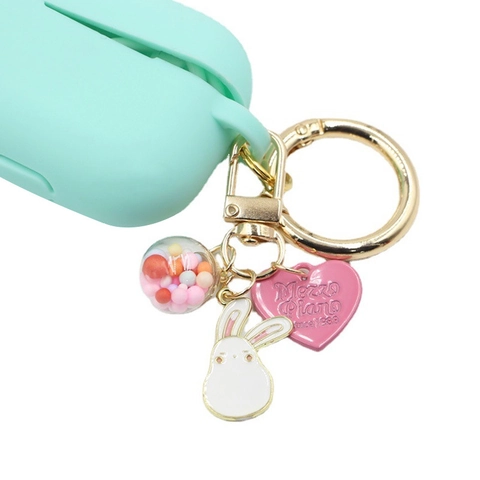 Simpatico Portachiavi a Forma di Coniglio Con Pendente a Cuore e Perline Colorate Accessorio in Lega per Borse Donna Ragazza