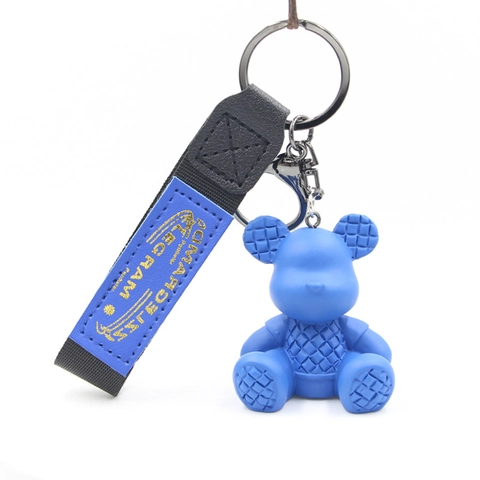 Cartoon Panda Bär Harz Schlüsselanhänger Tasche Anhänger Karomuster Gurtband Mode Schmuck Geschenk Für Kinder Damen