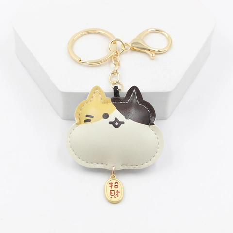 Cartoon Glückskatze Shiba Inu PU Leder Schlüsselanhänger Maneki Neko Tasche Anhänger Mit Metallanhänger Für Autoschlüssel Deko Süßes Geschenk