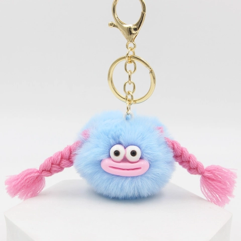 Divertido Llavero de Monstruo de Peluche Con Labios de Salchicha Grandes Y Trenzas Lindo Adorno de Bolso Creativo