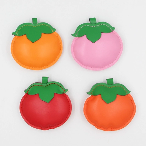 Ciondolo per Borsa a Forma di Frutta in Similpelle e Resina Portachiavi Donna Pendente Auto Decorazione Cachi Pesca Pomodoro