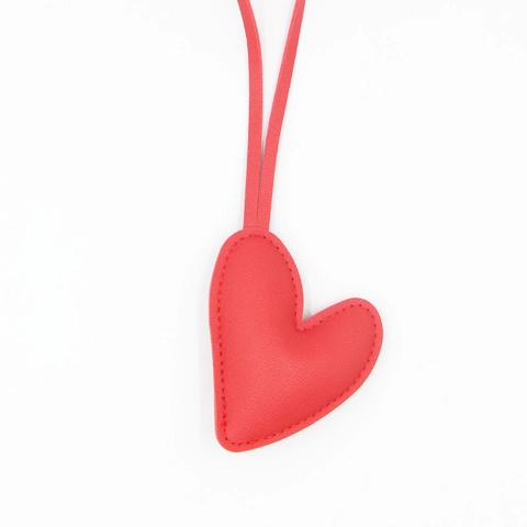 Portachiavi in Pelle PU a Forma di Cuore Pendente per Borsa in Similpelle con Cuciture Decorazione Appesa per Auto Donna Regalo
