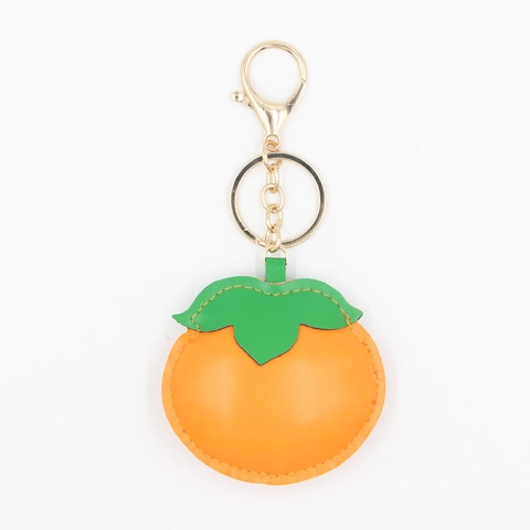 Ciondolo per Borsa a Forma di Frutta in Similpelle e Resina Portachiavi Donna Pendente Auto Decorazione Cachi Pesca Pomodoro