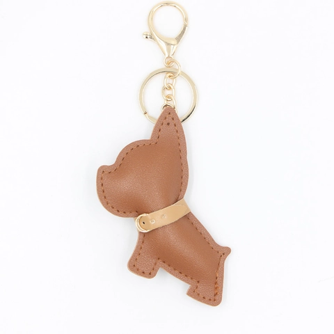 Simpatico Portachiavi in Pelle PU a Forma di Bulldog Francese Creativo Ciondolo per Borsa da Donna Zaino Portafoglio Ciondoli Moda Accessorio Animale