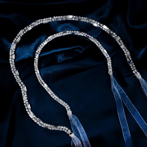 Elegante Cinturón de Diamantes de Imitación para Novia Diadema Accesorio para Vestido de Novia Fiesta Mujer Aleación Cristal Cadena de Cintura