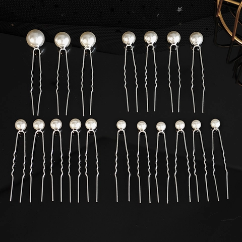 Eleganti Forcine per Capelli a Forma di U con Perle Artificiali e Fiori per Donna Matrimonio Banchetto Lega Strass Accessori per Capelli