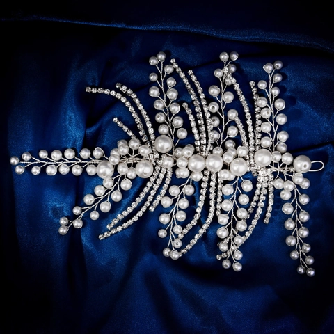 Elegante Set Fascia per Capelli Sposa Perla Piuma Vintage Lega Strass Fiore Collana Orecchini Set di Gioielli per Matrimonio Donna