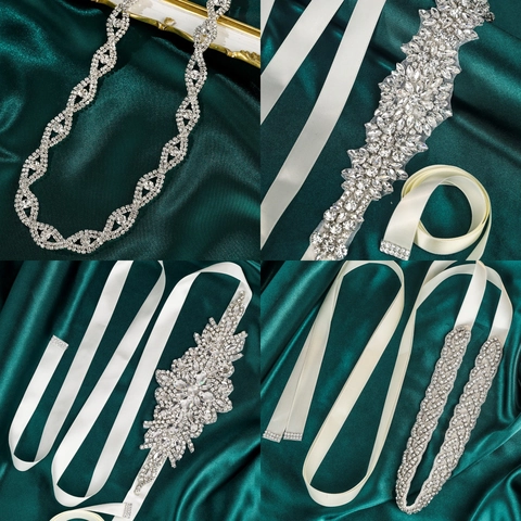 Handmade Rhinestone Artificial Pearl Bridal Belt Sash Elegant Satin Ribbon Wedding Dress Waist Accessories For Women Jewelry