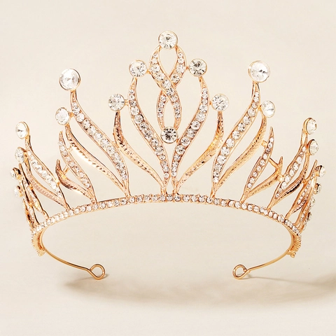 Barocke Vintage Legierung Strass Krone Tiara Für Hochzeit Braut Geburtstag Party Luxus Gold Silber Kopfschmuck