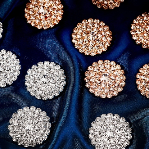 Copper Rhinestone Flower Buckles Inlaid Sewing Accessories For DIY Apparel Party Dresses Stage Costume Decoration