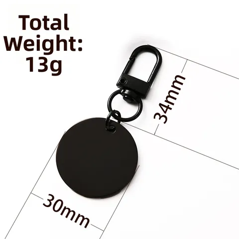Stainless Steel Round Blank Keychain DIY Metal Tag For Engraving With Lobster Clasp Hook Accessories For Men Women