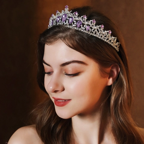 Luxus Barock Vintage Legierung Strass Krone Für Damen Braut Hochzeit Tiara Party Geburtstag Königin Prinzessin Haarschmuck