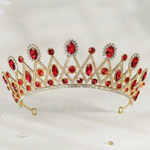 Luxus Barock Legierung Strass Braut Krone Tiara Für Damen Hochzeit Geburtstag Party Vintage Kristall Haarschmuck