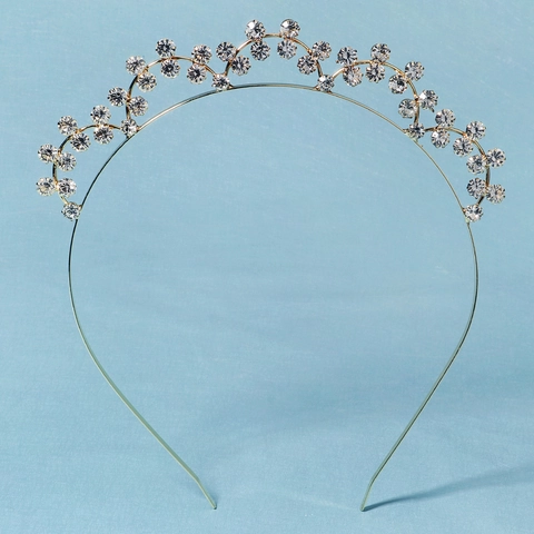 Elegante Cerchietto Doppio Strato con Fiori di Strass Oro Lega Cerchietto per Capelli per Donna Matrimonio Festa Accessori Capelli