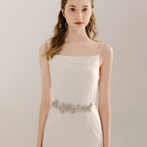 Elegant Rhinestone Bridal Belt For Wedding Dress Luxury Flower Leaf Crystal Satin Sash Waist Seal For Women Jewelry