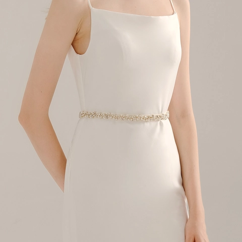 Elegant Bridal Wedding Belt Rhinestone Sash With Artificial Pearl Satin Ribbon Hand Sewn Marquise Crystal Dress Accessories