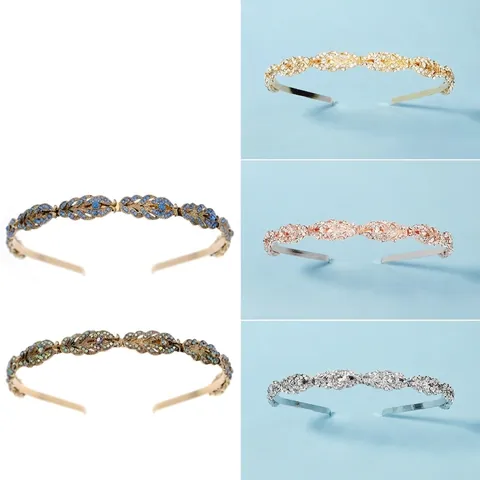 Alloy Strass Haarreif Für Damen Elegant Welle Blatt Design Hochzeit Braut Party Haarschmuck Mode Koreanischer Stil Kopfschmuck