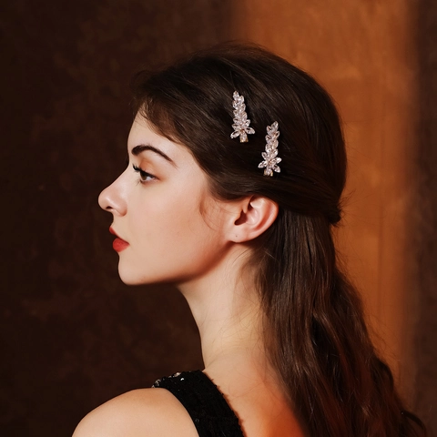 Koreanischer Stil Elegant Weizenähre Zirkonia Haarklammer Für Damen Hochzeit Süß Legierung Entenschnabelclip Haarschmuck