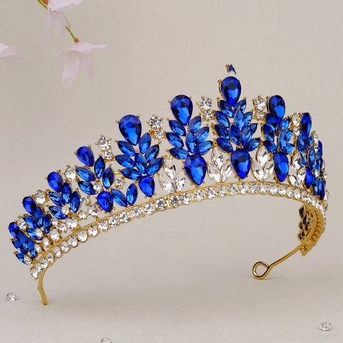 Barroco Lujosa Aleación Diamantes de Imitación Corona de Novia Tiara para Mujeres Boda Fiesta Cristal Tocado Accesorios Joyería para el Cabello