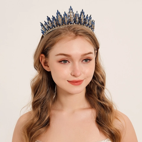 Luxury Alloy Rhinestone Wheat Ear Bridal Crown Tiara For Women Wedding Party Crystal Vintage Style Elegant Headpiece