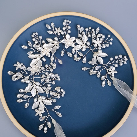 Lussuosa Cintura da Sposa con Fiori di Strass e Perle Artificiali Lega Intrecciata a Mano Foglia Fusciacca Matrimonio Catena Vita Donna