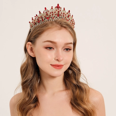 Luxury Rhinestone Bridal Jewelry Set Baroque Hollow Crown Necklace Earrings For Women Wedding Party Prom Dress Accessories